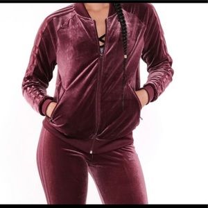 Burgundy Adidas tracksuit